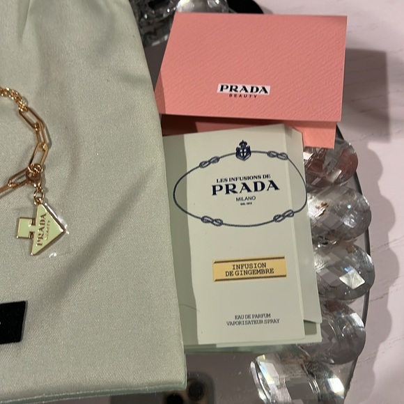 Prada Gold and Pink Charm Bracelet with Pouch & Sample - Picture 6 of 9